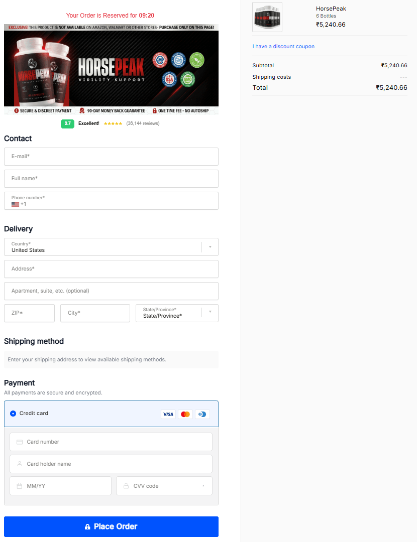 HorsePeak order form